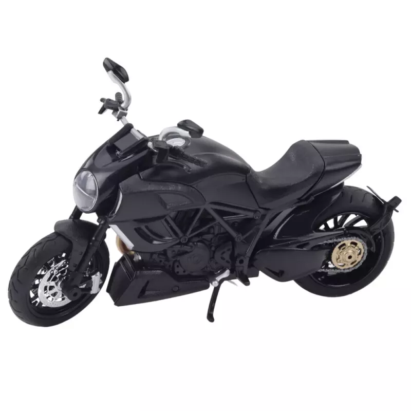 LEAN TOYS Moto deportiva metal luces sonidos elementos dorados Negro 1:12
