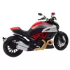 LEAN TOYS Moto deportiva metal luz sonido elementos dorados Rojo 1:12