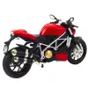 LEAN TOYS Moto deportiva metal luces sonidos elementos plateados Rojo 1:12