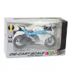 LEAN TOYS Moto deportiva metal luces sonidos Blanco Azul 1:12