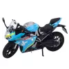 LEAN TOYS Moto deportiva metal luz sonido Azul 1:12