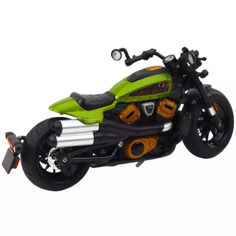 LEAN TOYS Moto Chopper metal luces sonidos elementos Negros Verdes 1:12