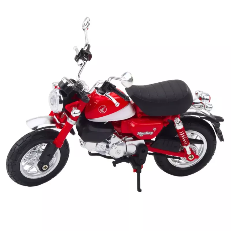 LEAN TOYS Moto retro clásica metal luces Rojo 1:12