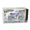 LEAN TOYS Moto retro clásica metal luces Azul 1:12