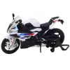 LEAN TOYS Moto deportiva metal luz sonido Blanco S1000 1:12