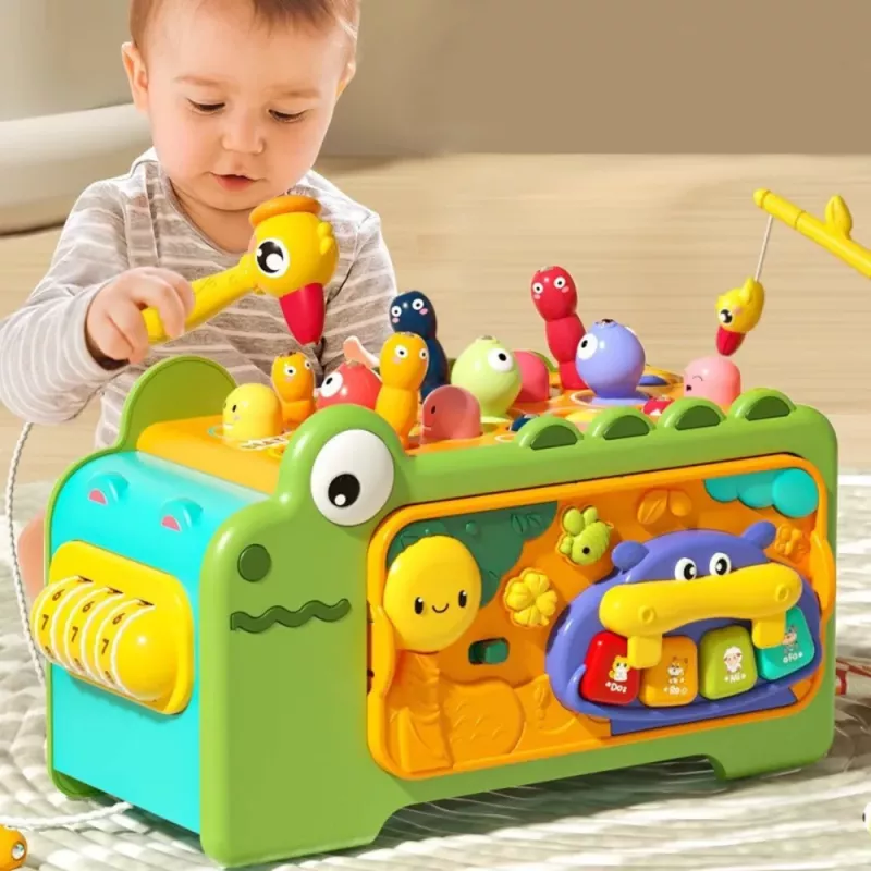 LEAN TOYS Cocodrilo cubo de aprendizaje interactivo sonidos multifuncionales