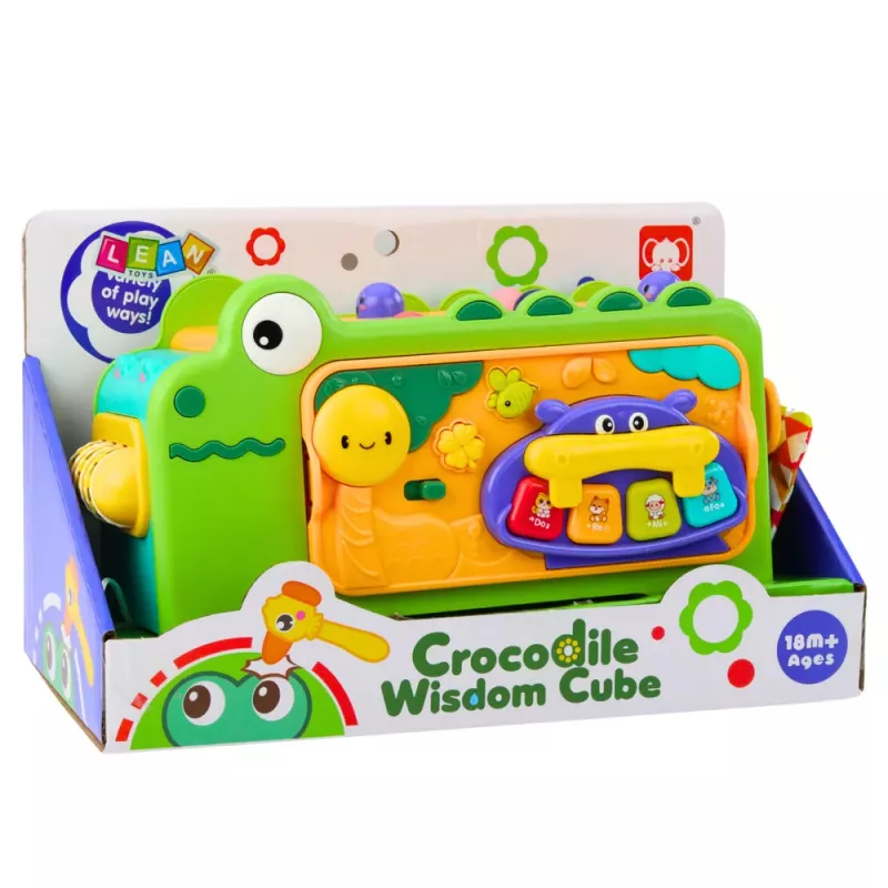 LEAN TOYS Cocodrilo cubo de aprendizaje interactivo sonidos multifuncionales