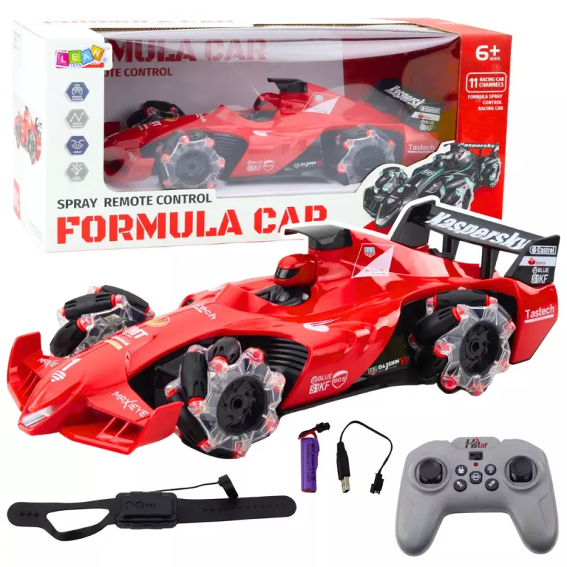 LEAN TOYS Coche RC efecto humo 2.4G Rojo