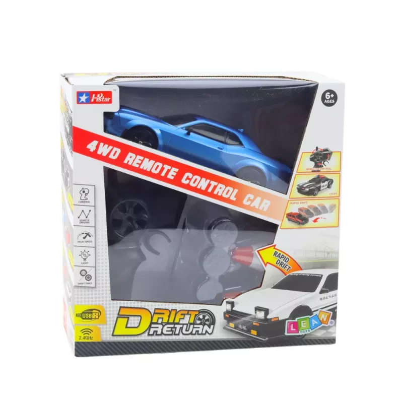 LEAN TOYS Coche deportivo drift ruedas intercambiables radiocontrol RC 4WD Sport azul