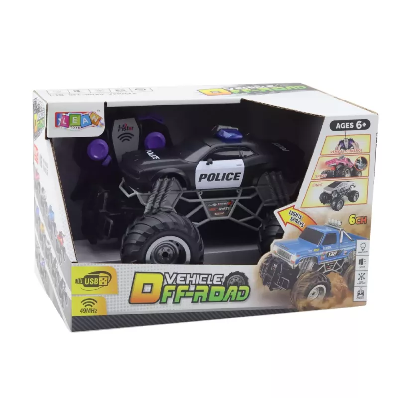 LEAN TOYS Vehículo policial RC todoterreno radiocontrol 1:16 luces humo