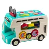 LEAN TOYS Autobús de aprendizaje interactivo encajable con luces y sonidos Turquesa