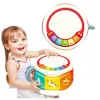 LEAN TOYS Gran tambor de aprendizaje interactivo para niños pequeños, multicolor