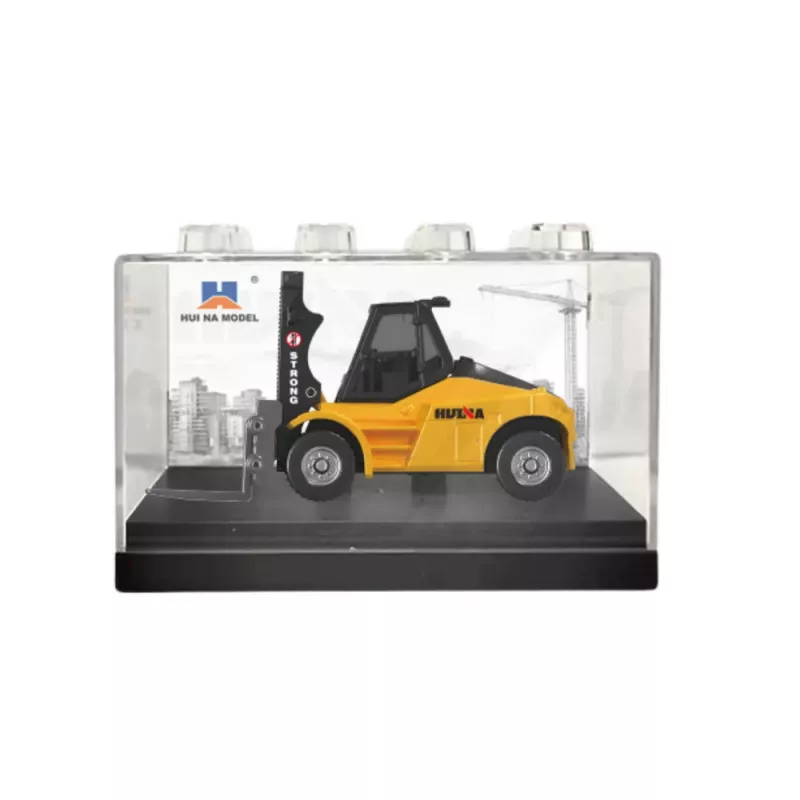 Huina 1:80 modelo coleccionable de carretilla elevadora de metal fundido - amarillo