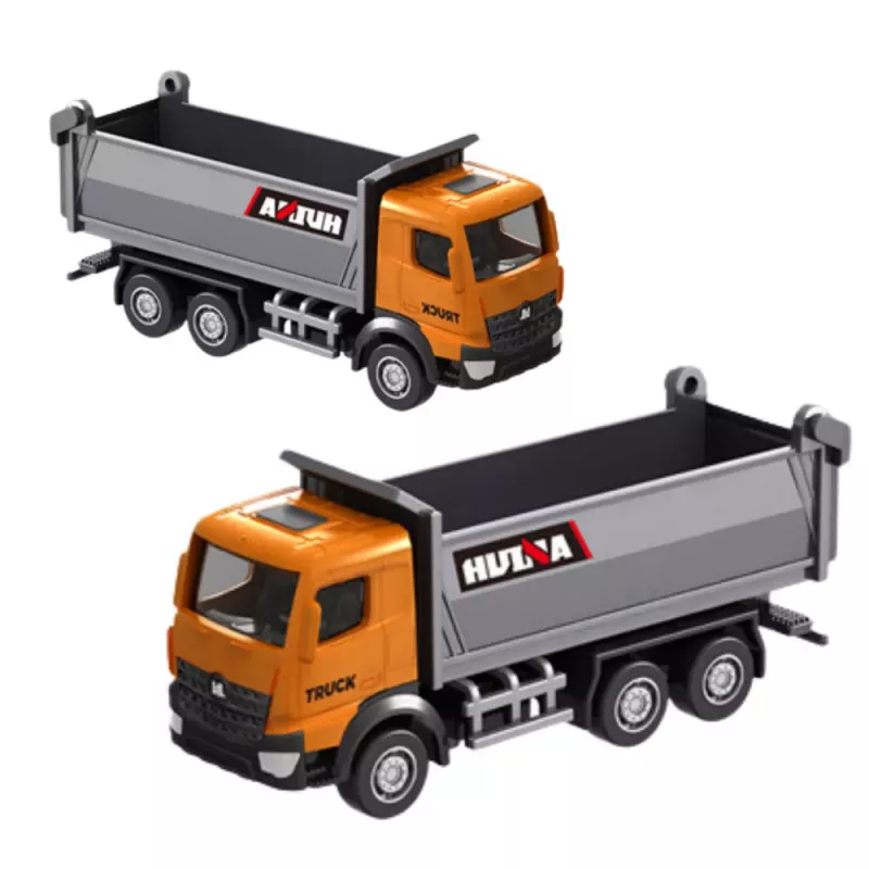 Huina 22730 modelo coleccionable de camión volquete de metal naranja 1:80