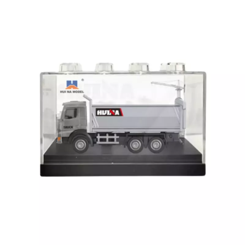 Huina 22731 modelo coleccionable de camión volquete de metal plateado 1:80