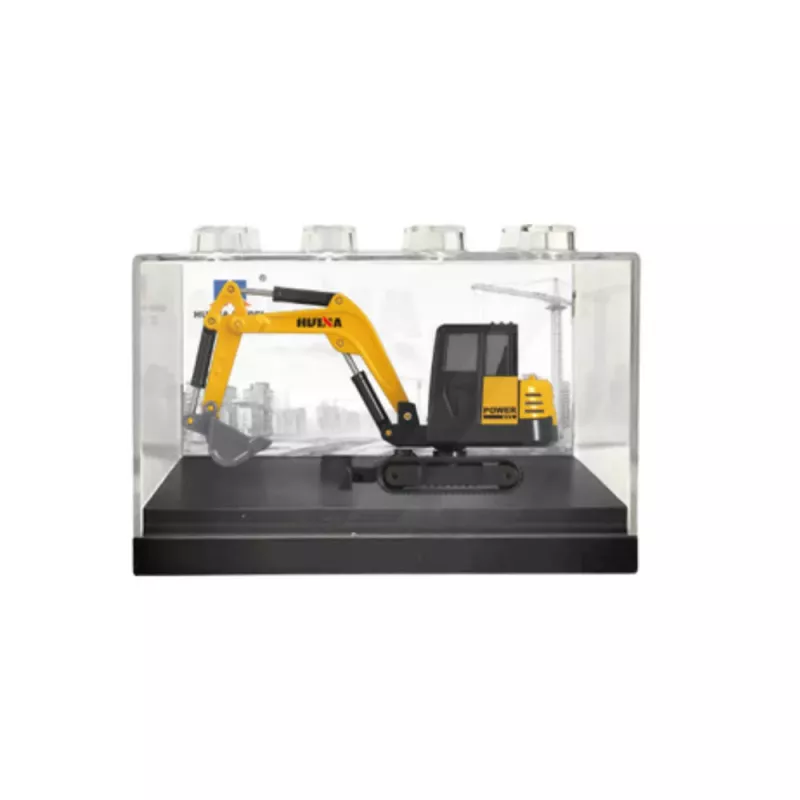 Huina modelo coleccionable de excavadora de metal amarillo 1:80