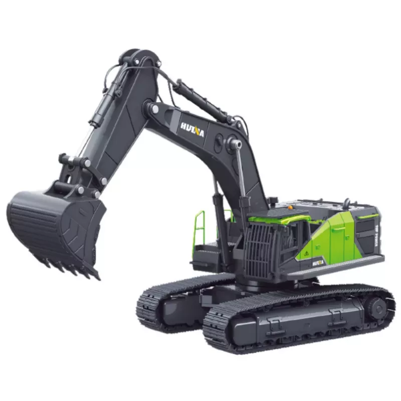 Huina excavadora oruga de metal verde 1:50