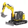 Huina 1:50 excavadora oruga con bulldozer modelo de metal fundido amarillo