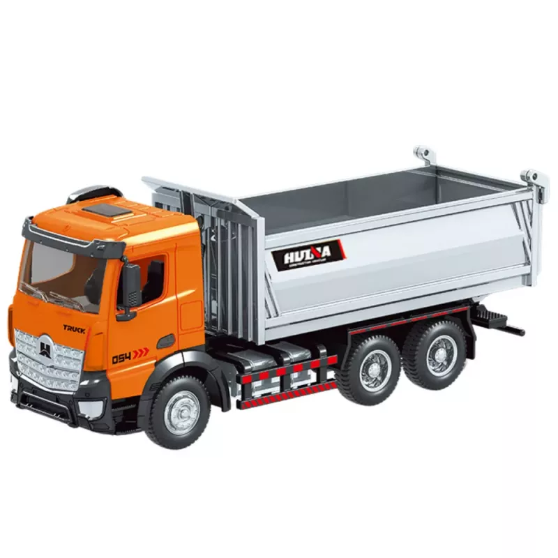 Huina 22775 1:50 modelo de fundición de camión volquete de metal naranja