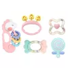 LEAN TOYS set de sonajeros y mordedores sensoriales para bebés rosa 5 piezas