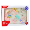 LEAN TOYS set de sonajeros y mordedores sensoriales para bebés rosa 5 piezas