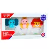 LEAN TOYS set de 3 sonajeros mordedores para bebés animales