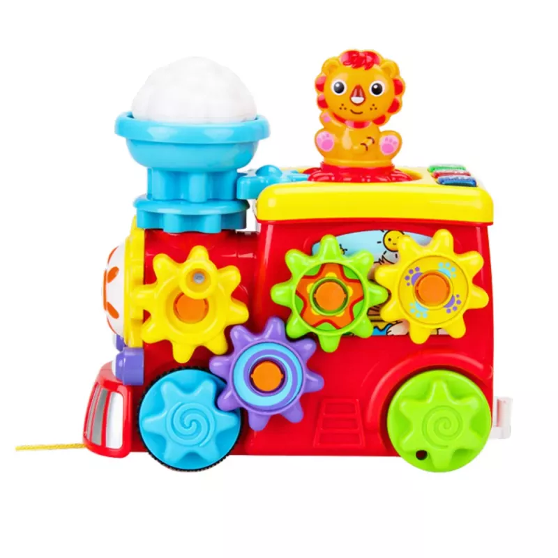 LEAN TOYS locomotora musical interactiva para niños pequeños con engranajes, multicolor
