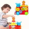 LEAN TOYS locomotora musical interactiva para niños pequeños con engranajes, multicolor