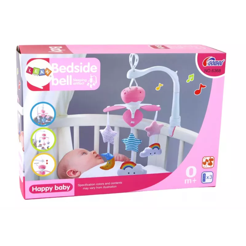 LEAN TOYS móvil de cuna para bebé Sky con sonido rosa