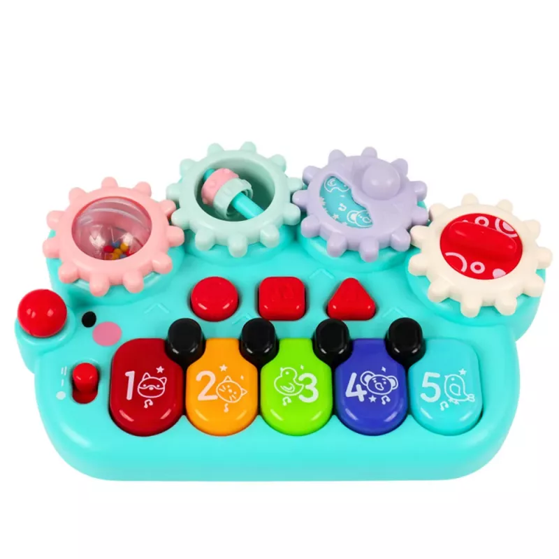 LEAN TOYS Piano interactivo para niños Gears azul