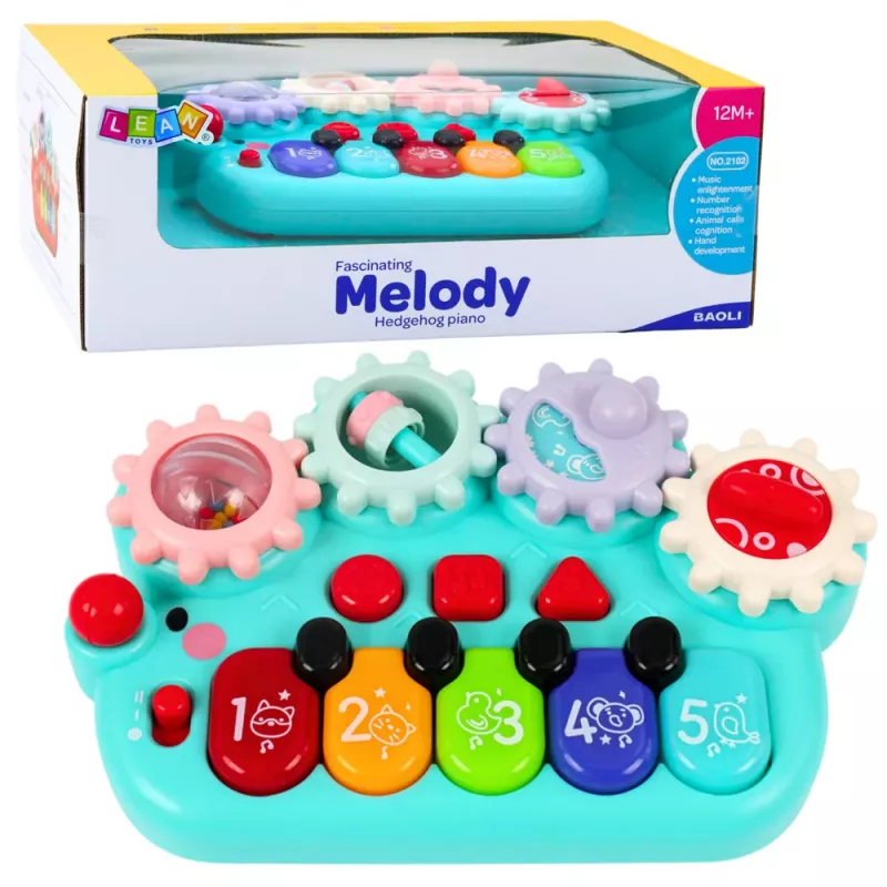 LEAN TOYS Piano interactivo para niños Gears azul