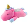 LEAN TOYS Unicornio de peluche para dormir con proyector, sonido y luz, rosa
