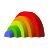 LEAN TOYS Puzzle arcoíris para niños pequeños, bloques de goma multicolor, 5 uds.