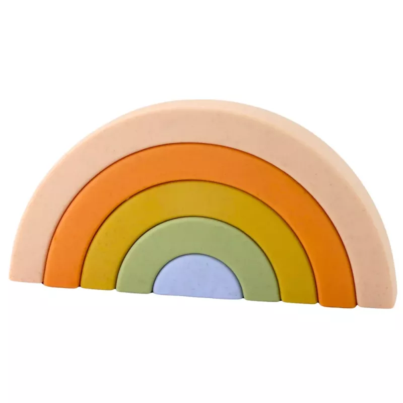 LEAN TOYS Puzzle arcoíris para niños pequeños bloques de goma pastel 5 uds.