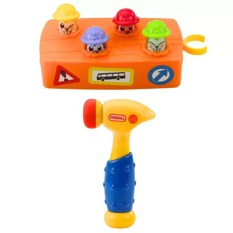 LEAN TOYS Juguete interactivo martillo multicolor hámster construcción de carreteras