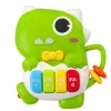 LEAN TOYS Mini piano para niños pequeños, dinosaurio verde, luces y sonidos