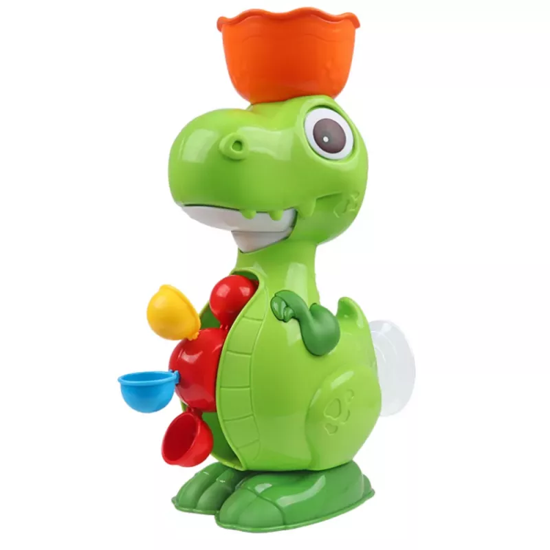 LEAN TOYS Set de juguetes de baño dinosaurios con accesorio de molino 8 piezas