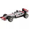 LEAN TOYS Coche de carreras RC con mando a distancia con volante, luces y sonidos 1:12 plata