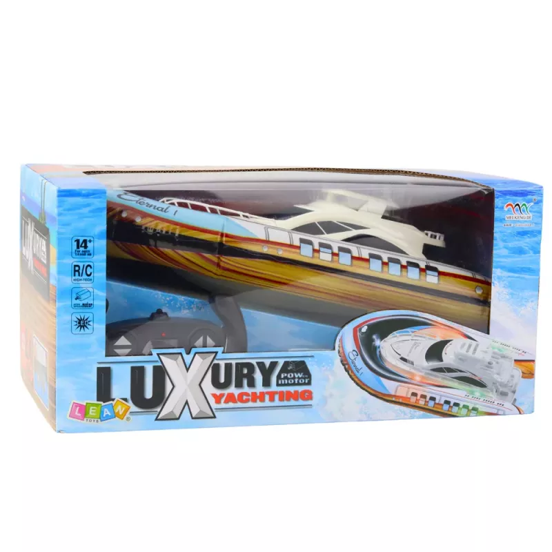 LEAN TOYS Yate de lujo barco inflable con mando a distancia RC luces LED