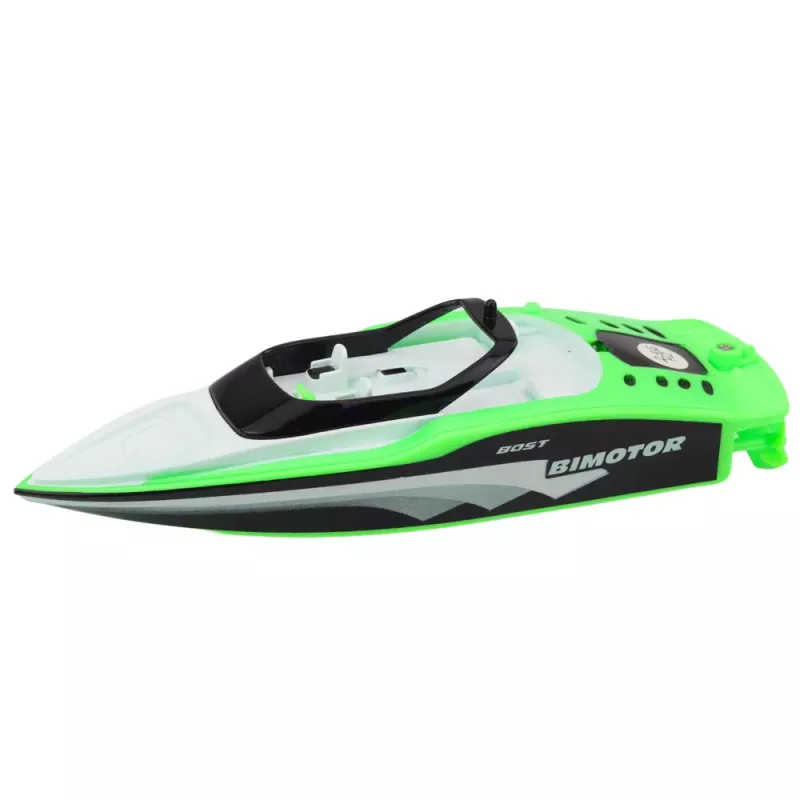 LEAN TOYS Lancha motora RC teledirigida blanco-verde 15cm