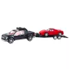 LEAN TOYS Set de coche todoterreno, grúa negra, coche deportivo rojo, 59 cm
