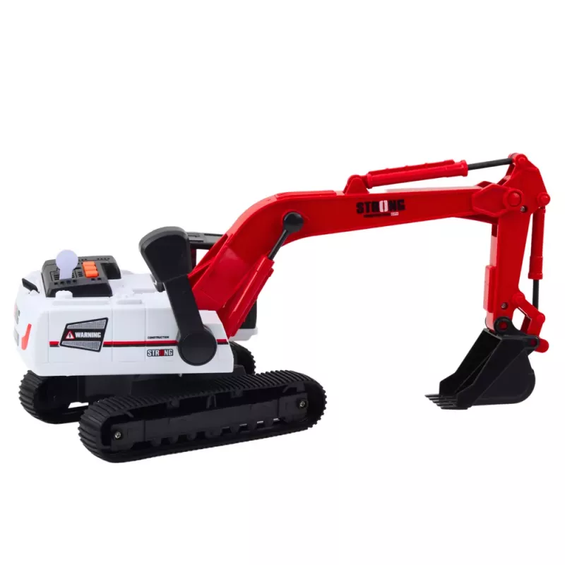 LEAN TOYS Excavadora de orugas con cuchara móvil, cabina giratoria 360° 1:14 vehículo de obra RC