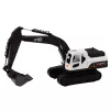 LEAN TOYS Excavadora de orugas cuchara de metal articulaciones móviles giro 360° blanca