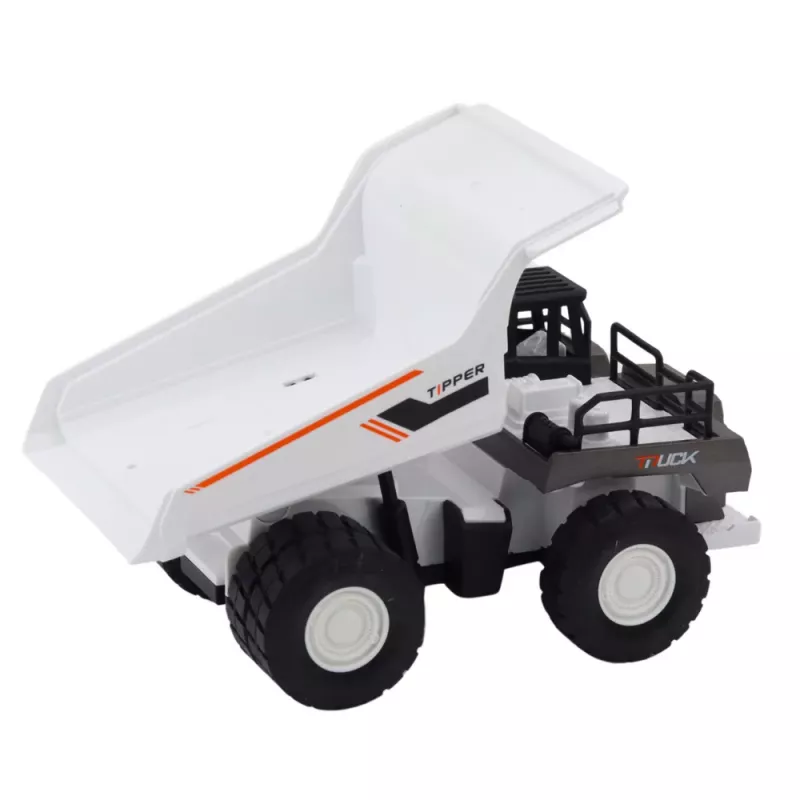 LEAN TOYS Camión volquete piezas de metal con tracción blanco