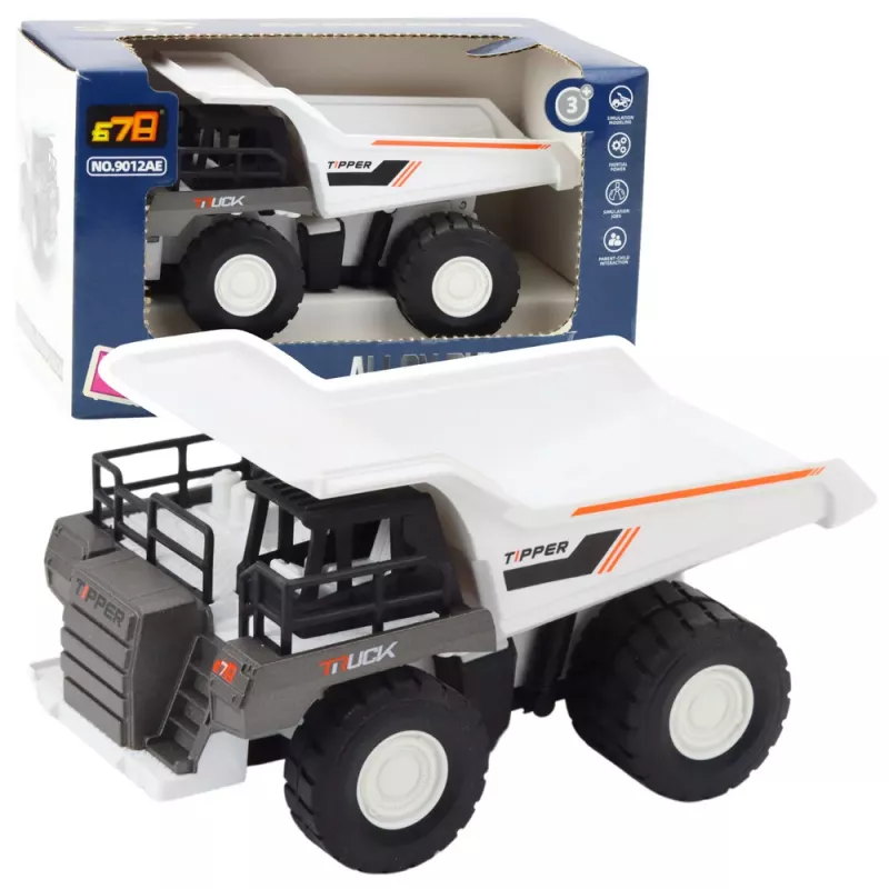LEAN TOYS Camión volquete piezas de metal con tracción blanco