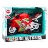 LEAN TOYS Moto de carreras Racer con tracción, luces y sonidos roja