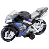 LEAN TOYS Moto de carreras Racer con tracción, luces y sonidos negra azul