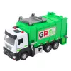 LEAN TOYS Camión de basura con motor 4 contenedores luces sonidos verde