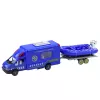LEAN TOYS Set de coche de policía, barco de rescate, camión y helicóptero azul