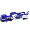 LEAN TOYS Set de coche de policía, barco de rescate, camión y helicóptero azul